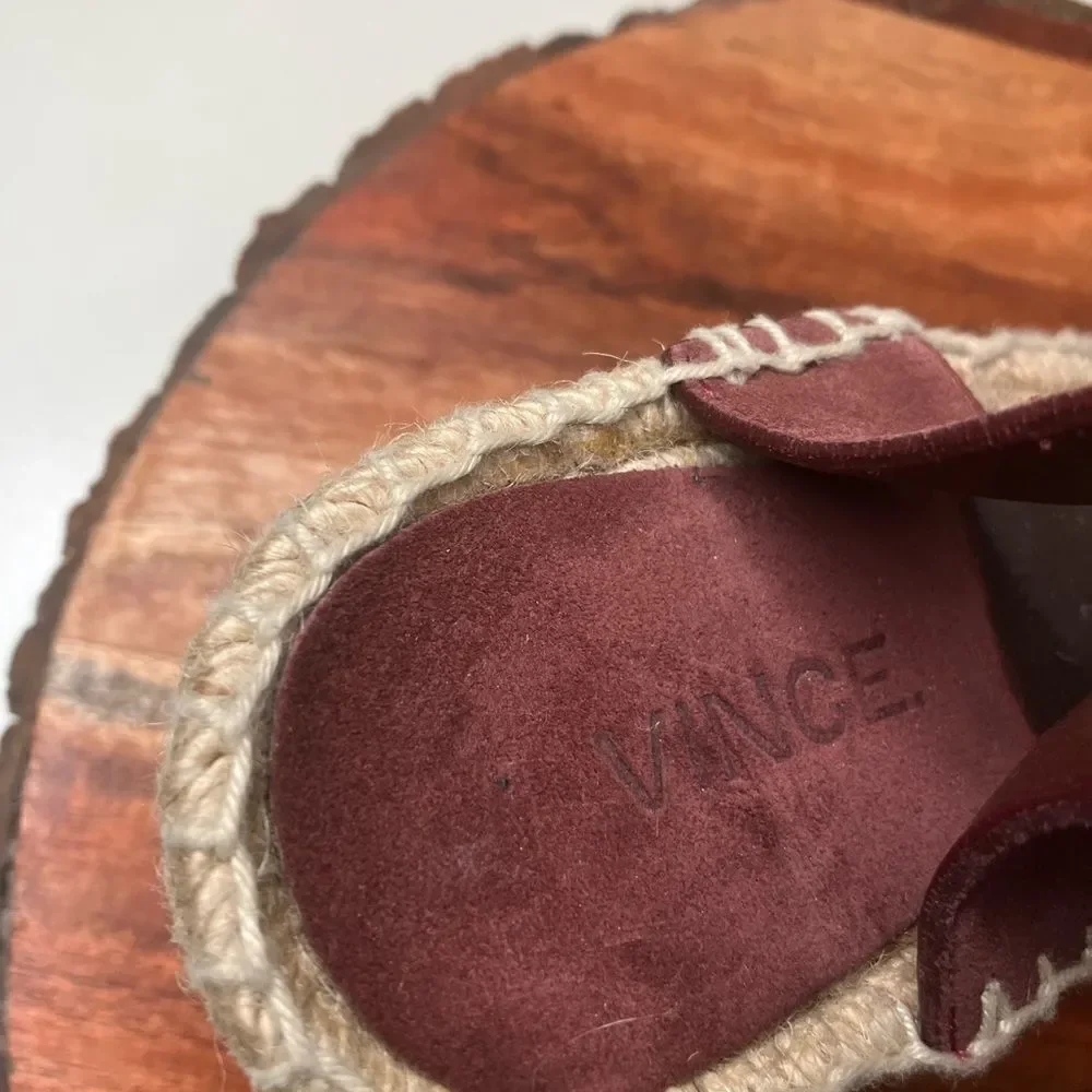 NWT VINCE  9 Leather Platform Suede Espadrille Sandals